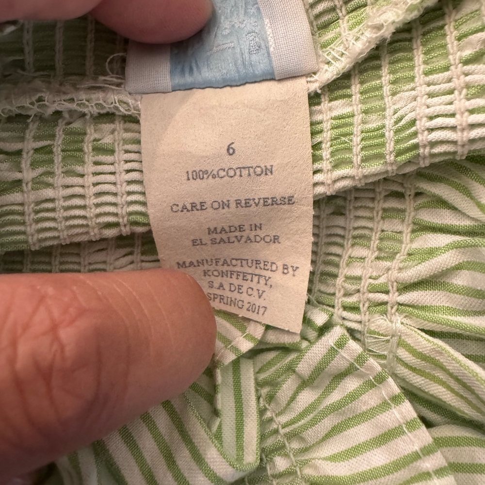 NWT Betti Terrell Green Striped Girls Dress with Watermelon Design Size 6 - Picture 4 of 6
